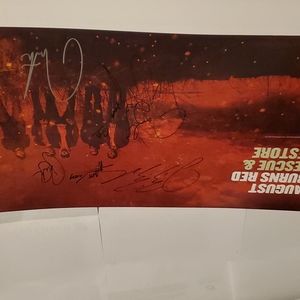 AUGUST BURNS RED RESCUE & RESTORE POSTER SIGNED BY ALL 5 SINGERS AUTHENTIC